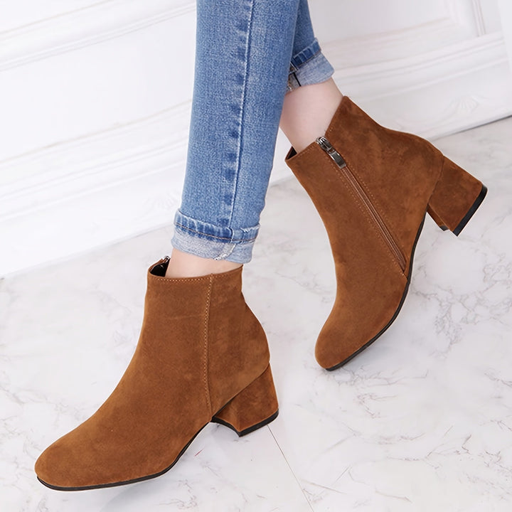 Franziska | Stilvolle Chelsea-Ankle-Boots mit Blockabsatz