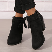 Heloise | Block Heel Ankle Boots with Bow Detail for Women