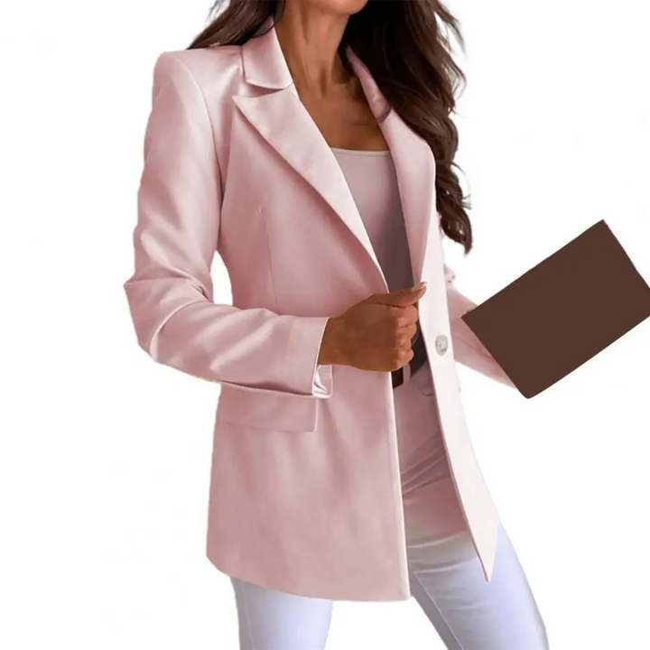 Angela | Eleganter Blazer in Uni-Farbe mit einem Knopf