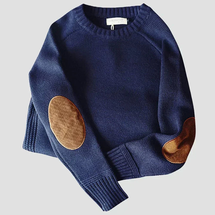 Fabian | Knitted Sweater with Elbow Patches for Men