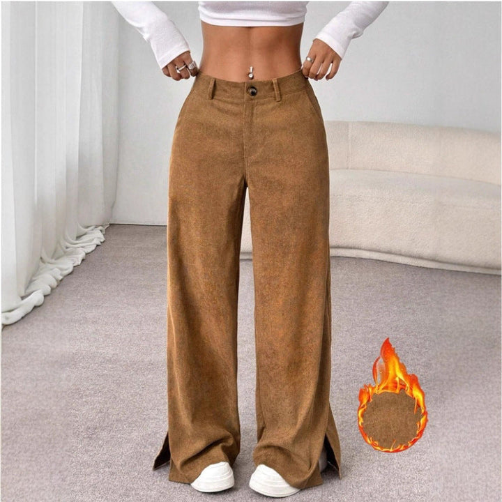 Clara | Elegant High-Waist Wide Leg Slit Pants