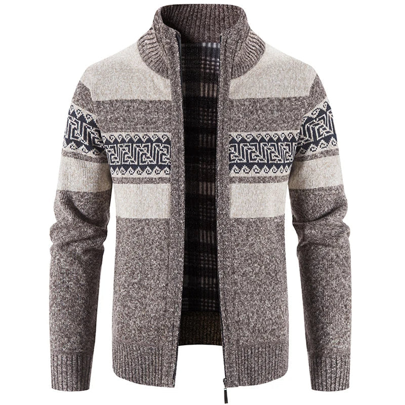 Ethan | Warm And Refined Stand Collar Knit Sweater Jacket