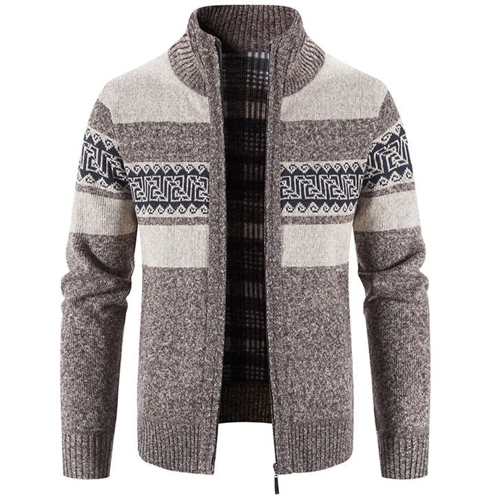 Ethan | Warm And Refined Stand Collar Knit Sweater Jacket