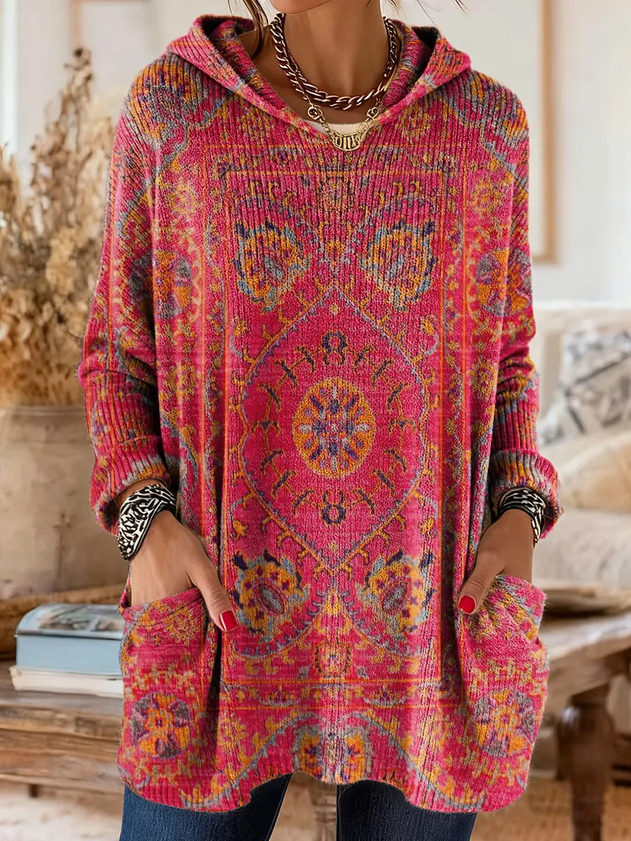 Vivid | Hoodies – Vintage-Inspired Ethnic Print for Women