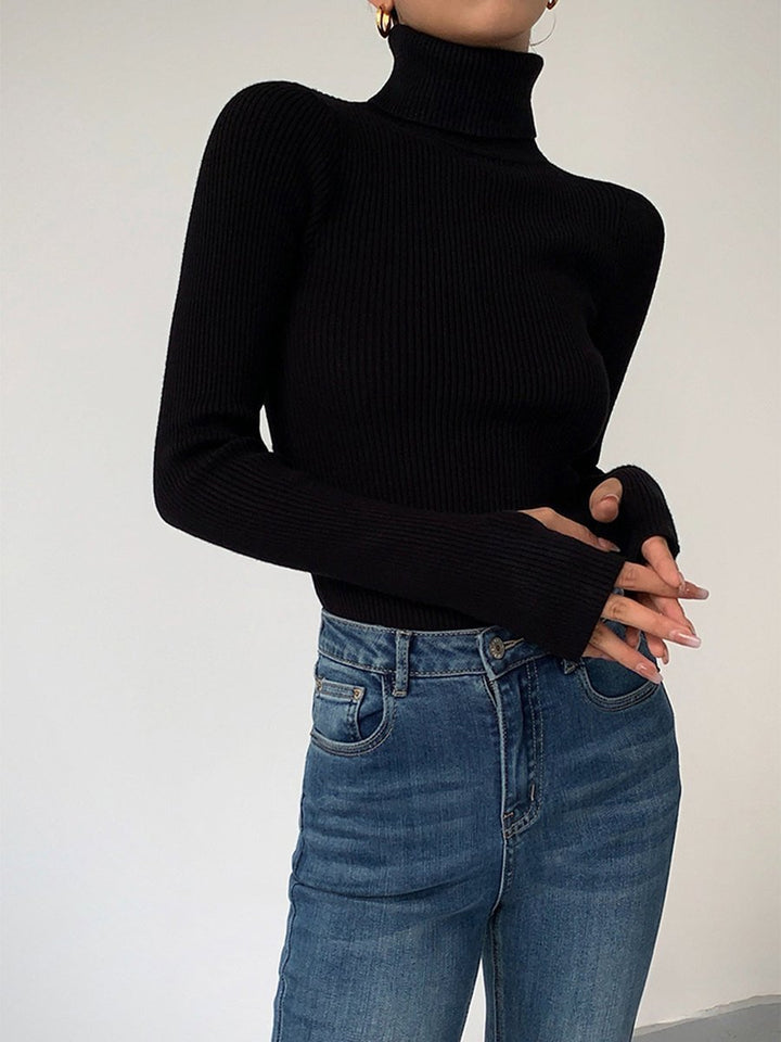 Marie | Turtleneck Sweater – Chic Ribbed Style for Women