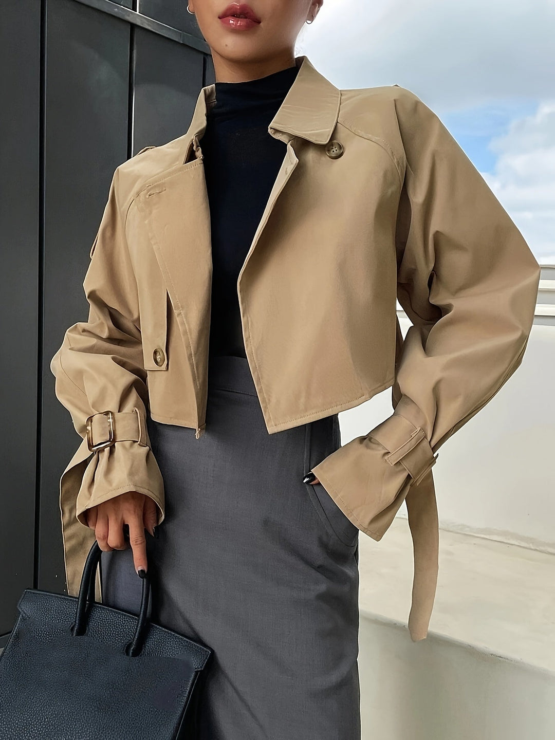 Camille | Chic Short Trench Coat With Timeless Tailored Elegance