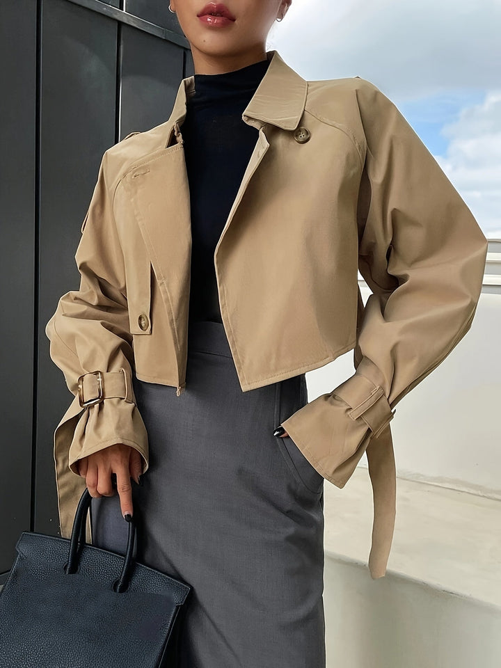 Camille | Chic Short Trench Coat With Timeless Tailored Elegance