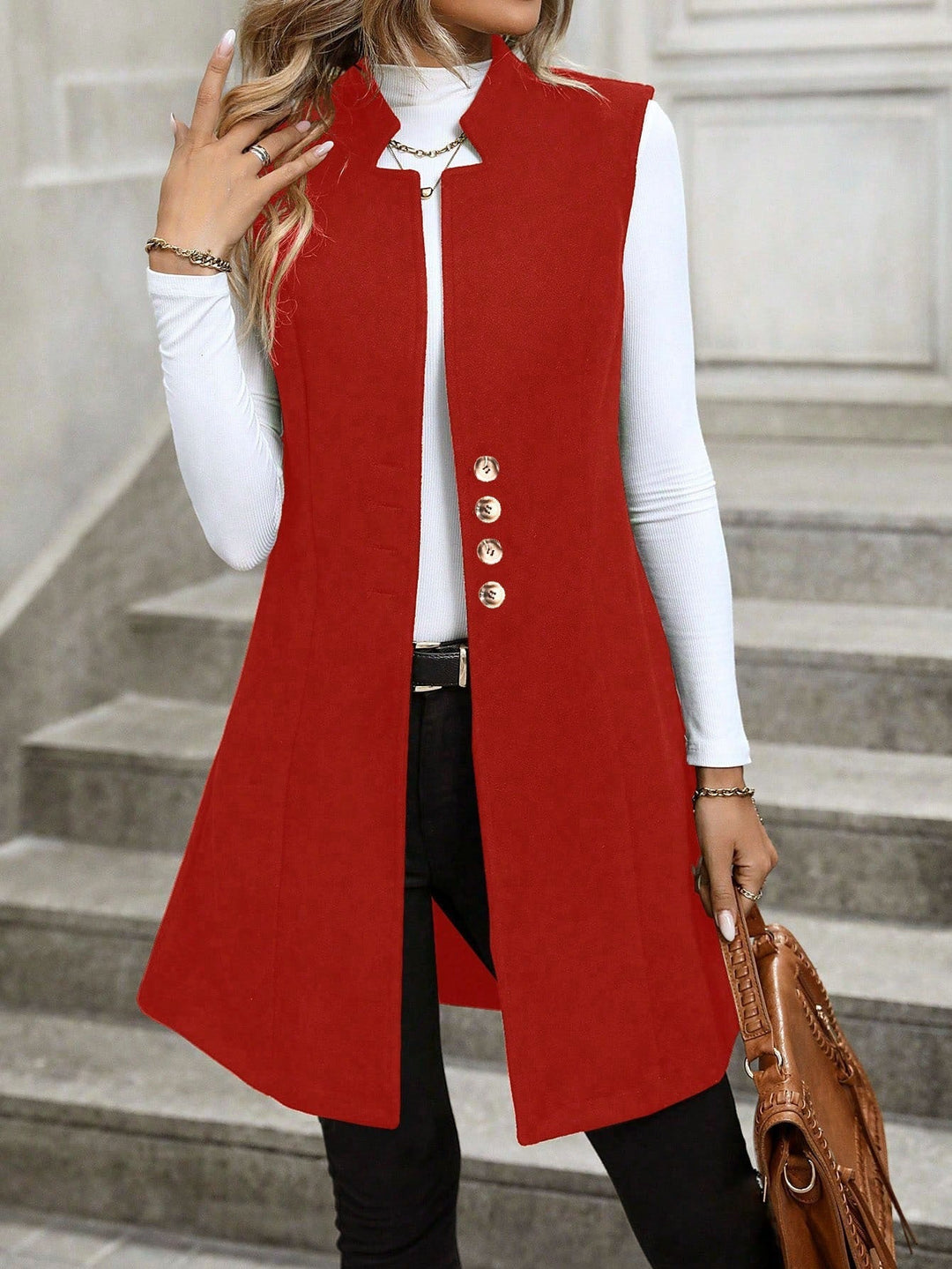 Sophia | Elegant And Chic Buttoned Tailored Vest