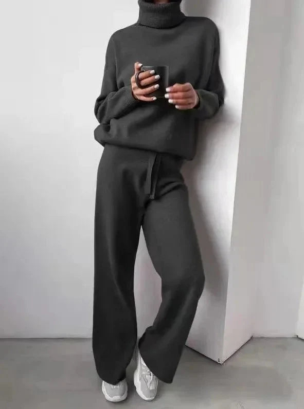Seraphina | Completo confortevole e chic di due pezzi in maglia a collo alto