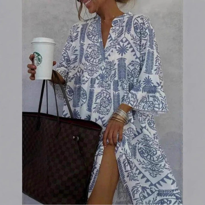 Penelope | Elegant Floral Print Tunic Dress