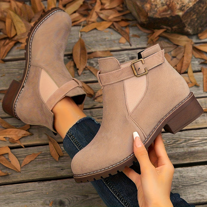 Brigitte | Buckle-Strap Chelsea Ankle Boots