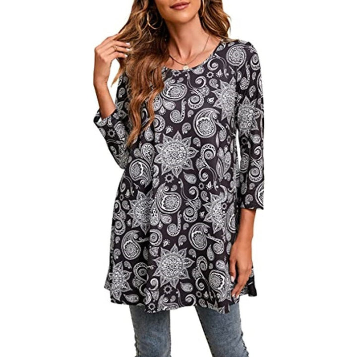 Lydia | Artistic Mandala Print A-Line Tunic Top