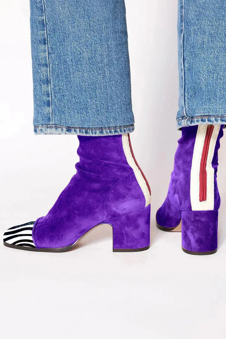 Ruby | Vibrant Statement Block-Heel Ankle Boots
