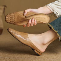 Andrea | Luxurious Leather Woven Slip-On Mules