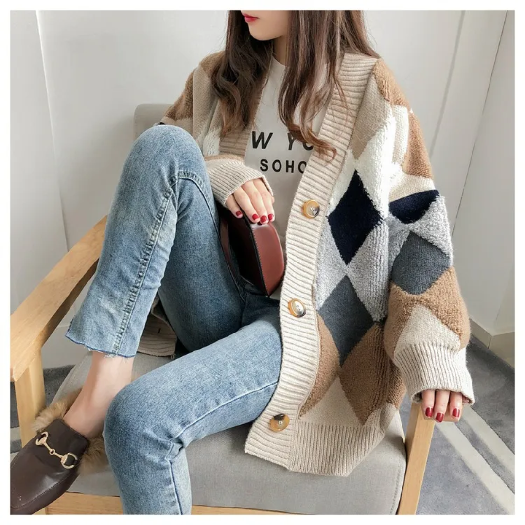 Emma | Effortless Chic Oversized Puff-Sleeve Cardigan