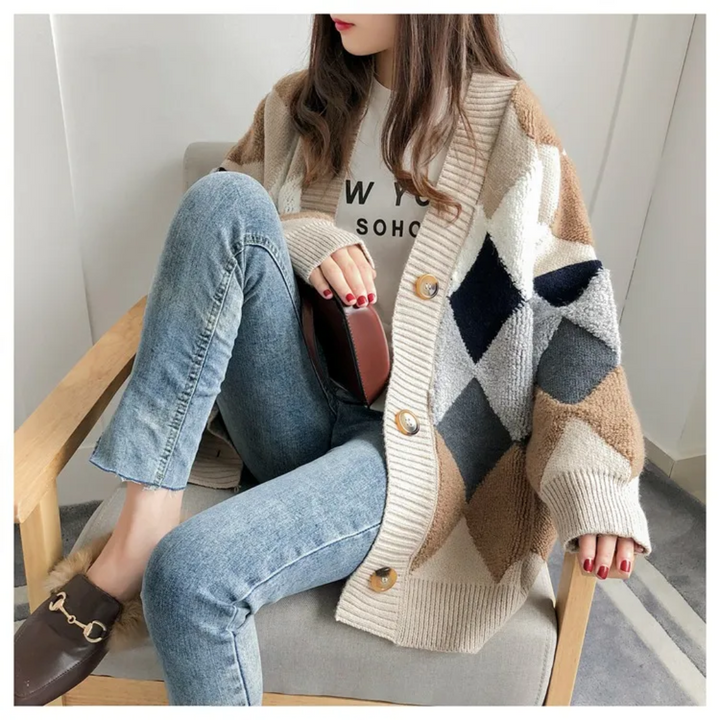 Emma | Effortless Chic Oversized Puff-Sleeve Cardigan