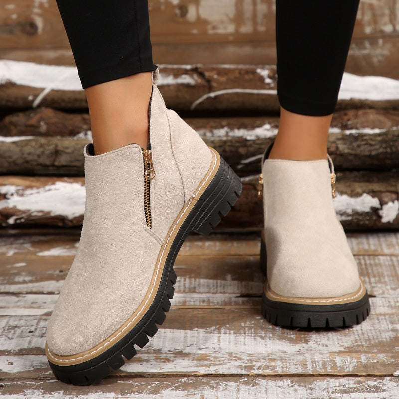 Lucy | Moderne Plateau-Ankle-Boots mit klobiger Profilsohle