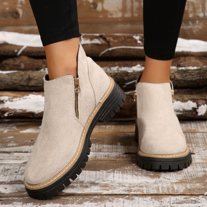 Lucy | Moderne Plateau-Ankle-Boots mit klobiger Profilsohle
