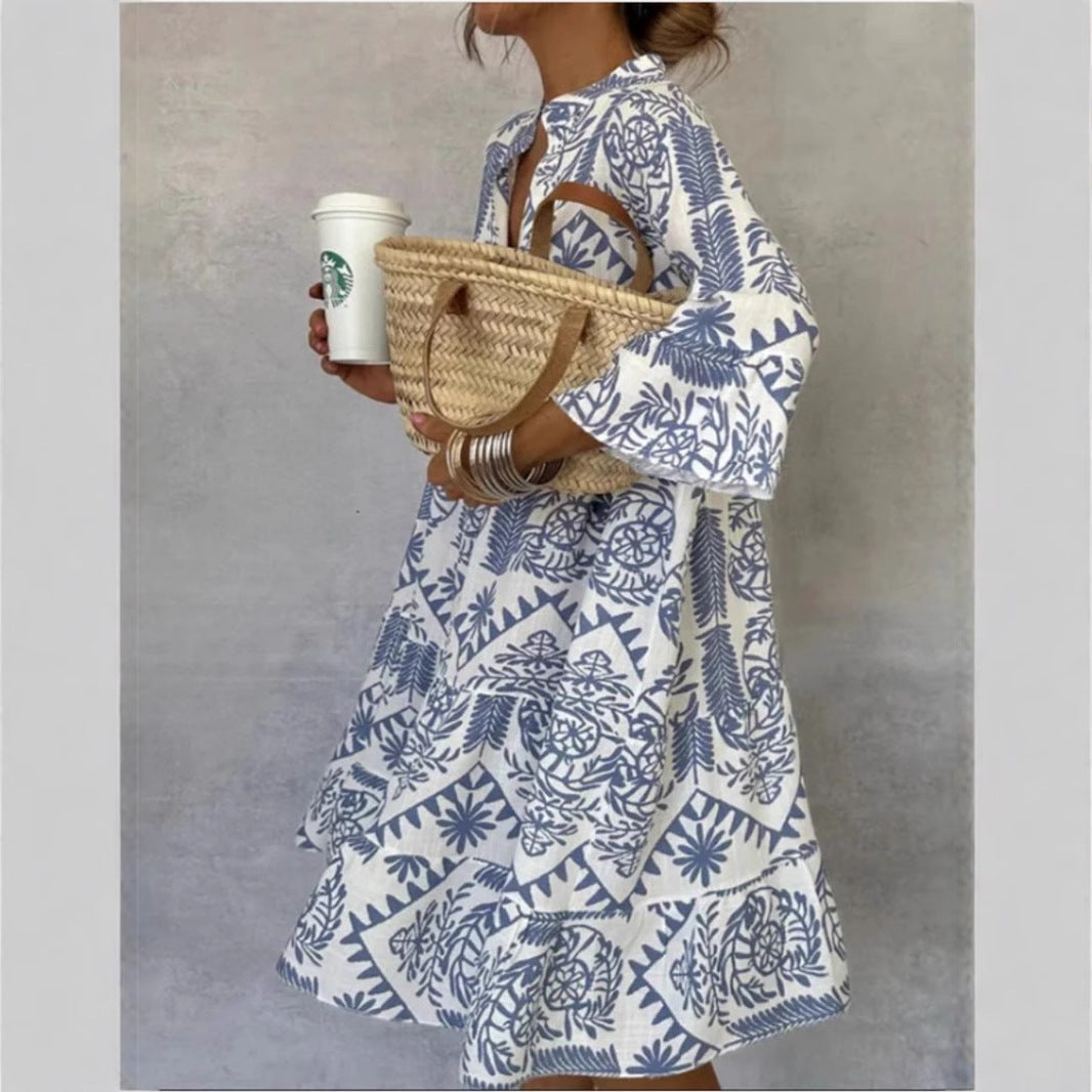 Penelope | Elegant Floral Print Tunic Dress