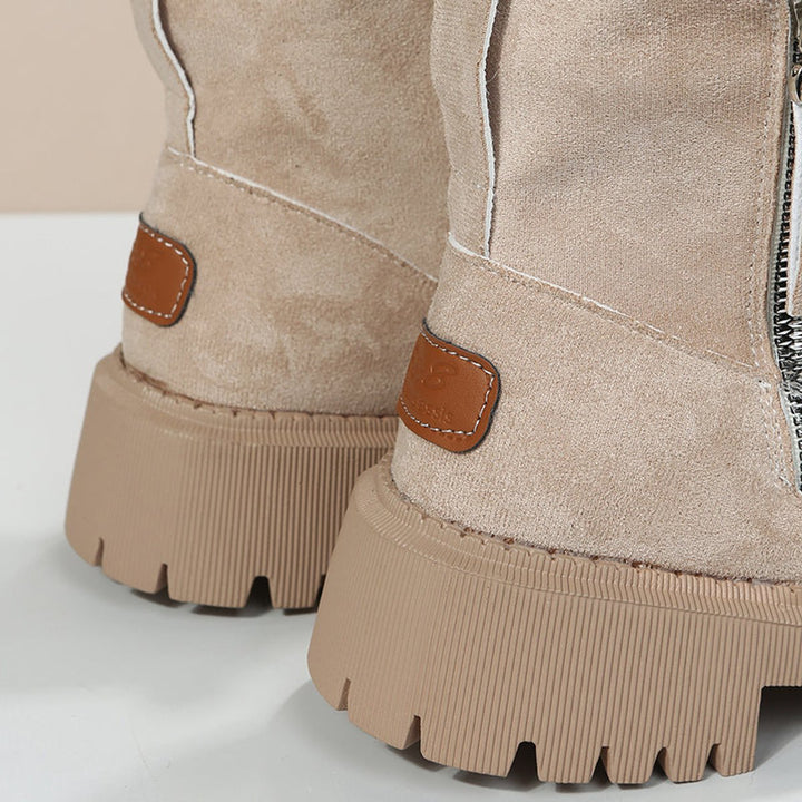 Zara | Suede Slip-On Winter Ankle Boots