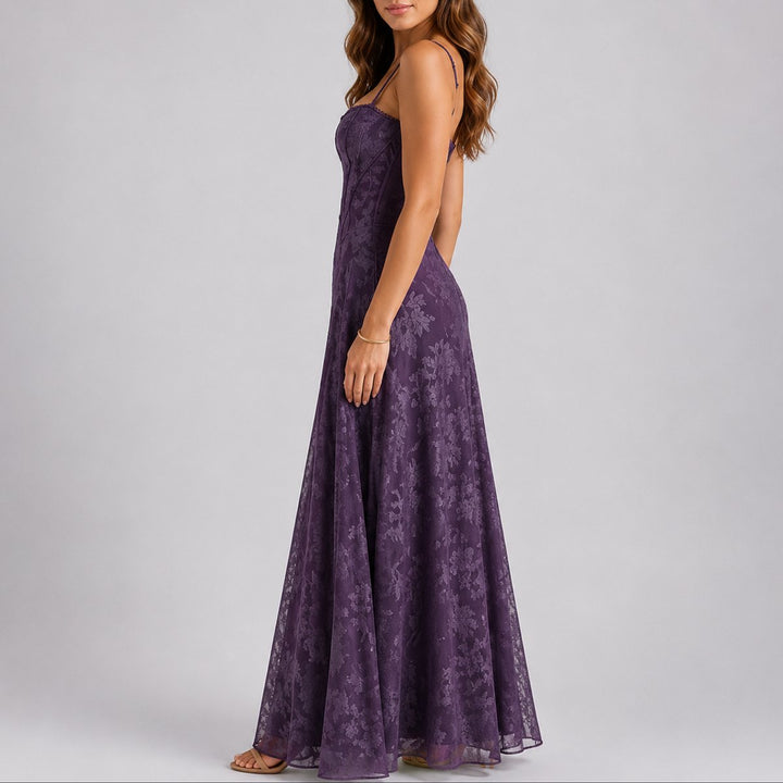 Charlotte | Fall Wedding Floral Corset Maxi Dress