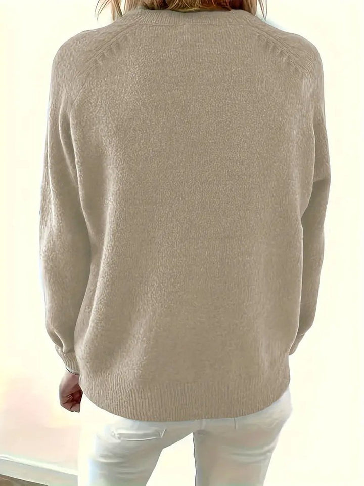 Marlene | Knitted Sweater – Stylish V-Neck Design for Women