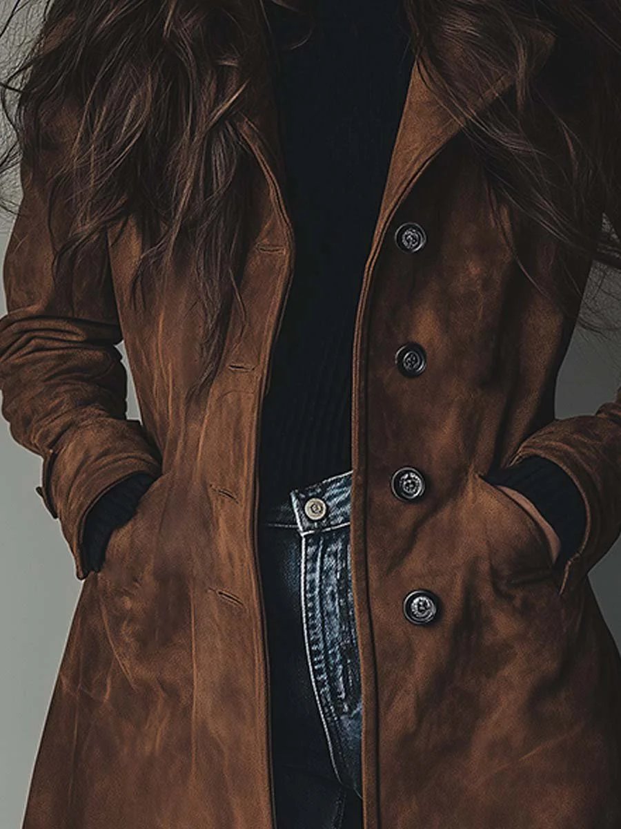 Claudia | Longline Tailored Trench Coat With Timeless Double-Breasted Style