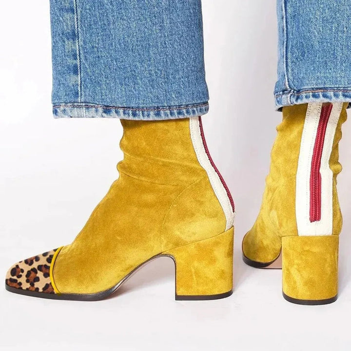 Ruby | Vibrant Statement Block-Heel Ankle Boots