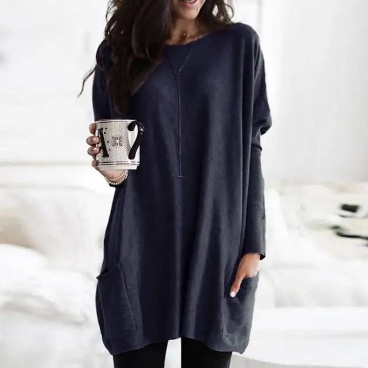 Olivia | Relaxed And Comfortable Long Sleeve Pocket Tunic Top