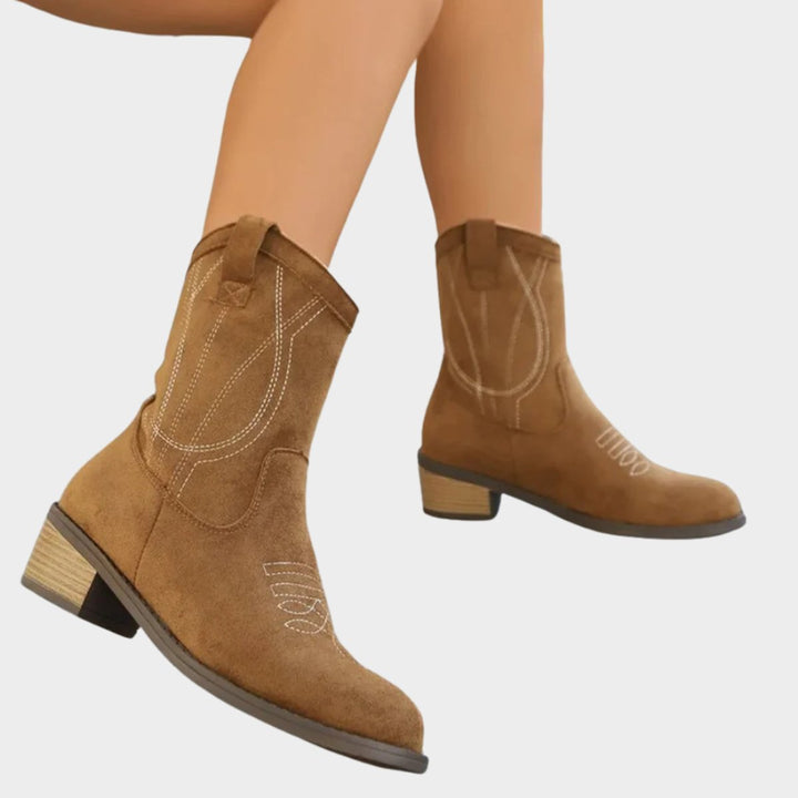 Savannah | Embroidered Western Ankle Boots