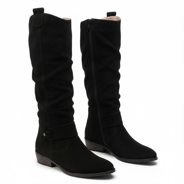 Laura | Stylish Ankle Strap Slouchy Knee High Boots