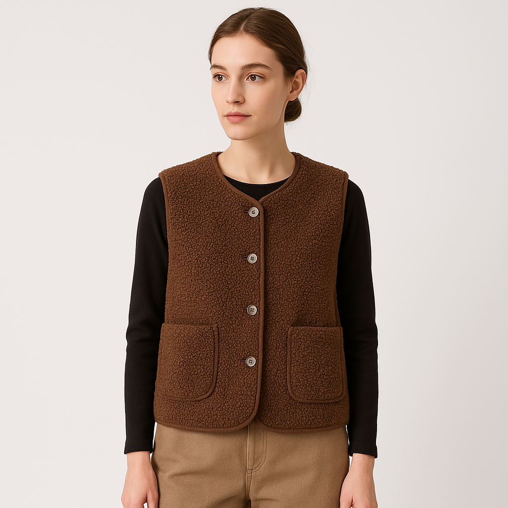 Olivia | Cozy And Stylish Shearling Effect Sleeveless Vest