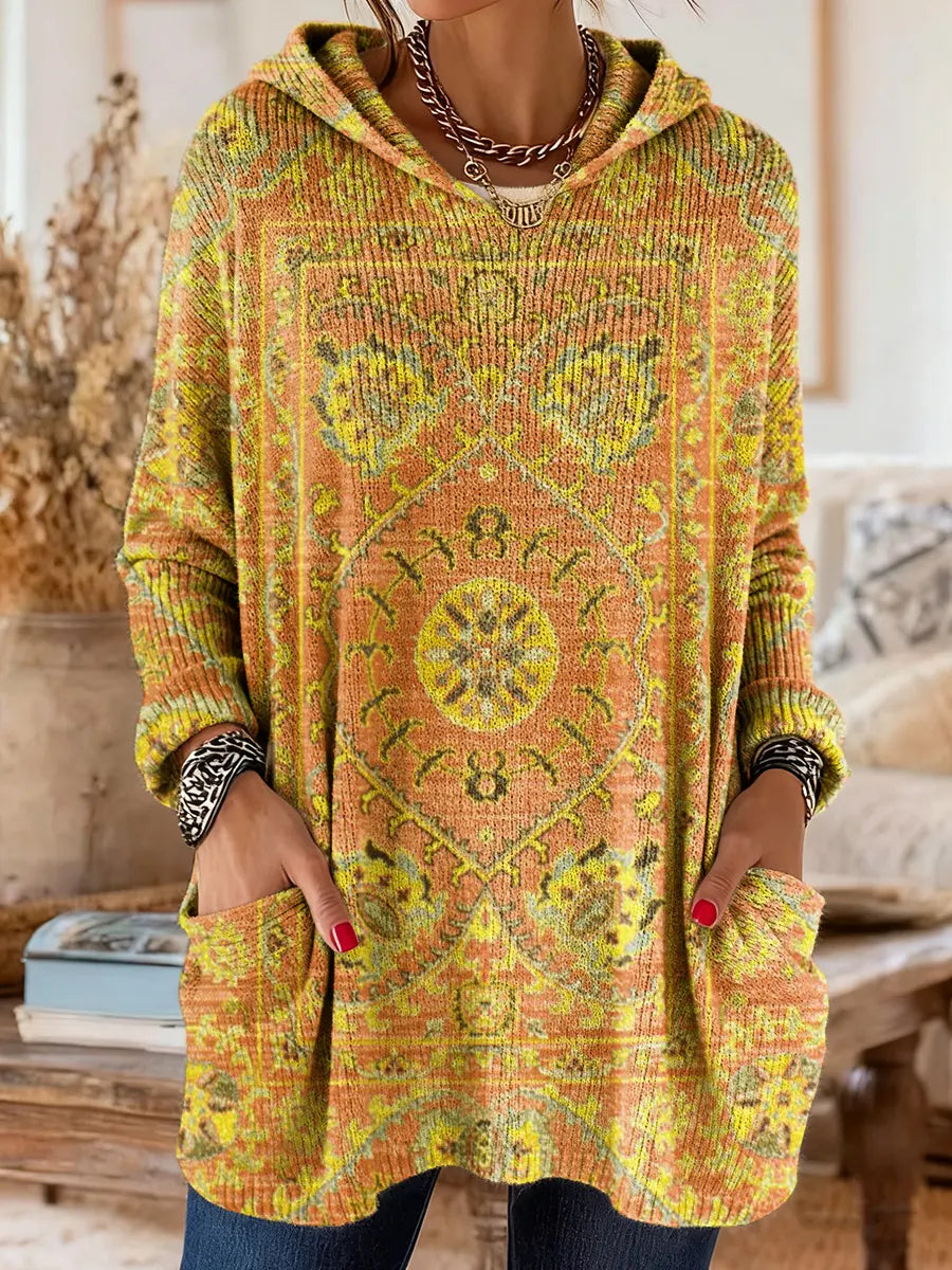 Vivid | Hoodies – Vintage-Inspired Ethnic Print for Women