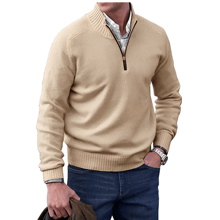 Elias | Knit Sweater – Regular Fit Quarter-Zip Pullover for Men