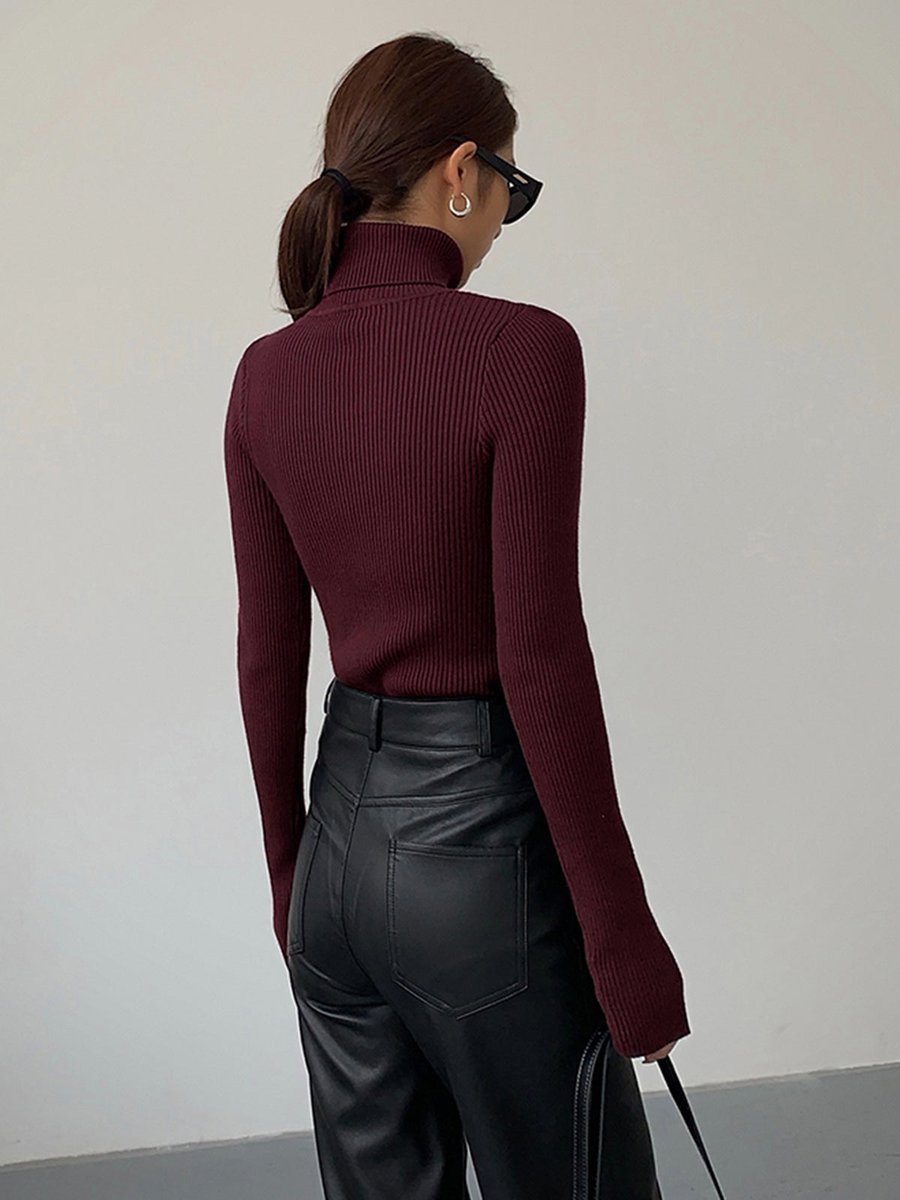 Marie | Turtleneck Sweater – Chic Ribbed Style for Women