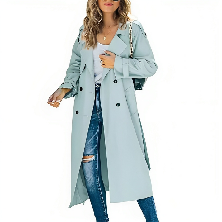 Celeste | Classic Double-Breasted Trench Coat For Effortless Elegance