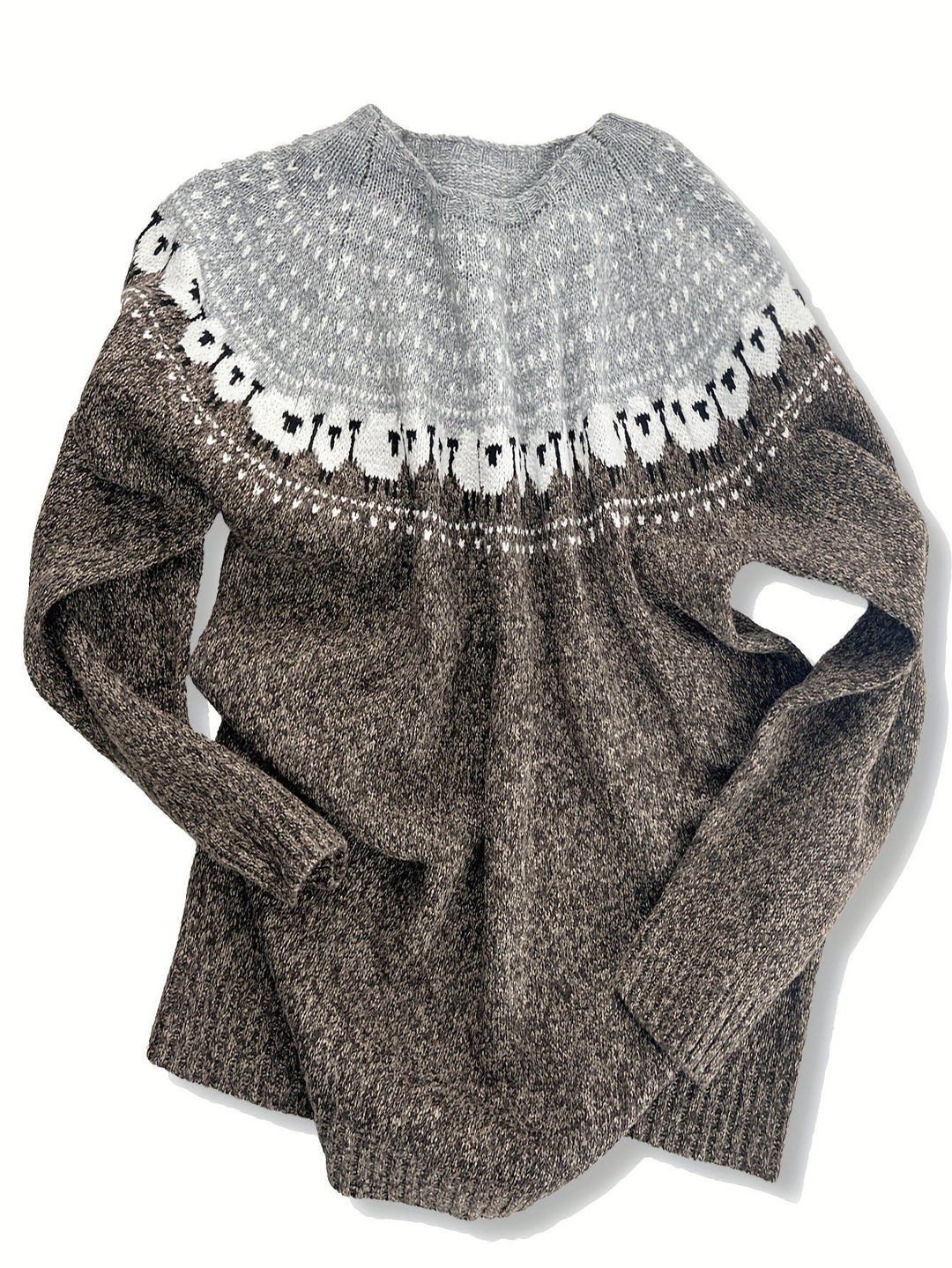 Jovian | Chunky Knit Sweater with Sheep Jacquard Design