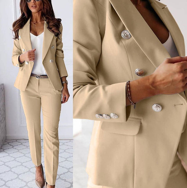 Adeline | Sophisticated And Elegant Double-Breasted Blazer Set For Women