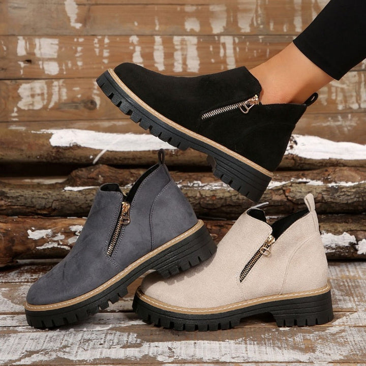 Lucy | Moderne Plateau-Ankle-Boots mit klobiger Profilsohle