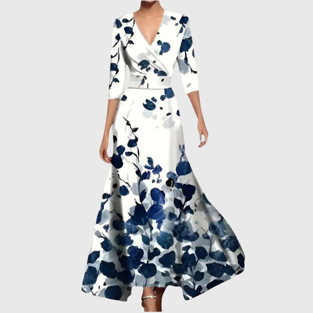 Juliette | Floral Long-Sleeved Dress with Elegant Wrap Silhouette