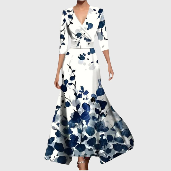 Juliette | Floral Long-Sleeved Dress with Elegant Wrap Silhouette