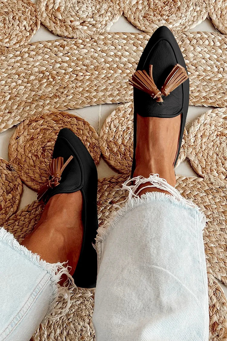 Eleanor | Elegant Pointed-Toe Tassel Loafers for Everyday Style