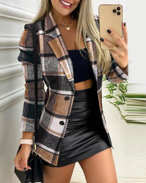 Emilia | Stylish And Elegant Checker-Print Blazer