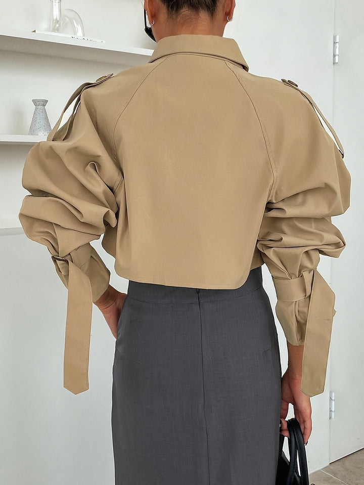 Camille | Chic Short Trench Coat With Timeless Tailored Elegance