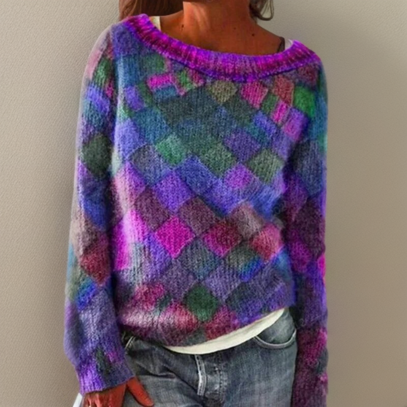 Jessi | Cozy Loose-Fit Sweater with Diamond Pattern