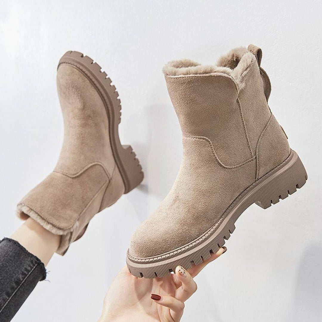 Zara | Suede Slip-On Winter Ankle Boots