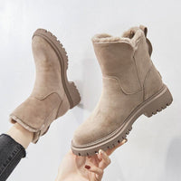 Zara | Suede Slip-On Winter Ankle Boots