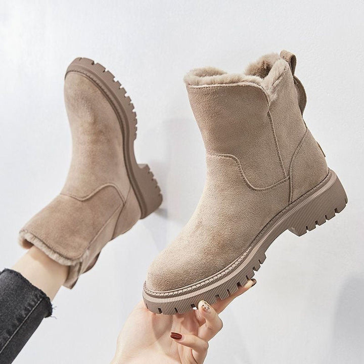 Zara | Suede Slip-On Winter Ankle Boots