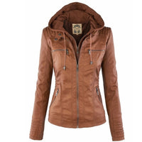 Isla | Modern And Versatile Leather Jacket With Removable Hood
