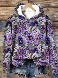 Celine | Chic And Cozy Floral Knit Hoodie